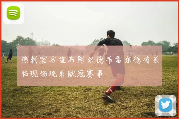 热刺官方宣布阿尔德韦雷尔德将亲临现场观看欧冠赛事